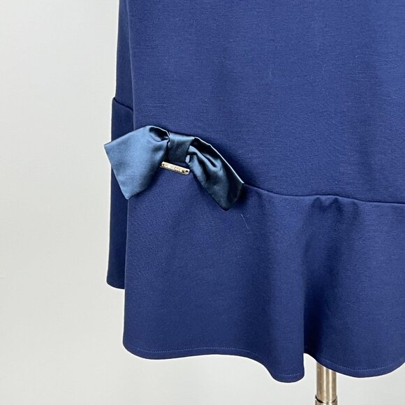 Liu Jo Womens Blue Short Sleeve Jersey Dress Bow Detail size IT 42 US 6 - Picture 4 of 15